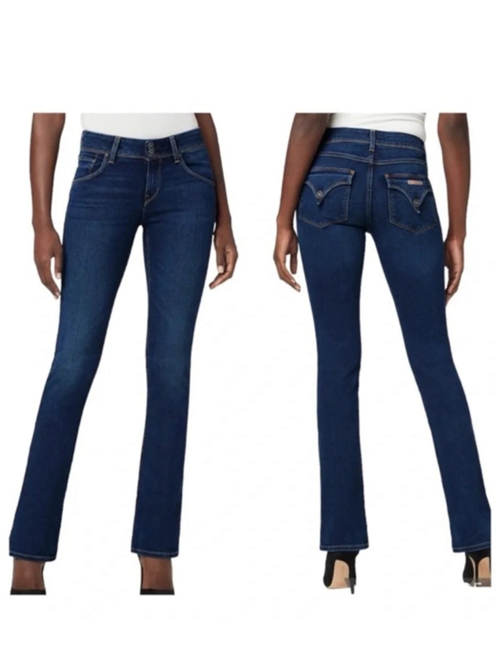 Hudson Jeans Full Length Collin Mid-Rise Bootcut Dark Blue Women's Jeans Size 27